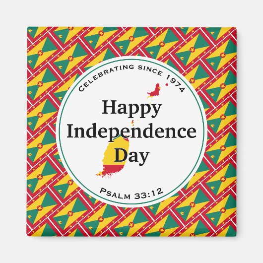 GRENADA ONAFHANKELIJKHEID Grenadian Flag Scripts Magneet (Voorkant)