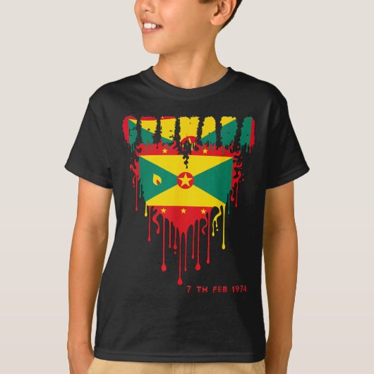 Grenada Onafhankelijkheidsdag Grenadiaanse 50e T-shirt (Voorkant)