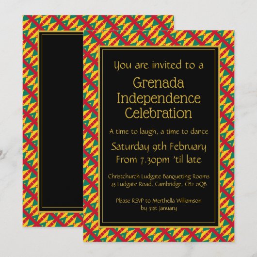 GRENADA ONAFHANKELIJKHEIDSVIERING KAART (Voorkant / Achterkant)