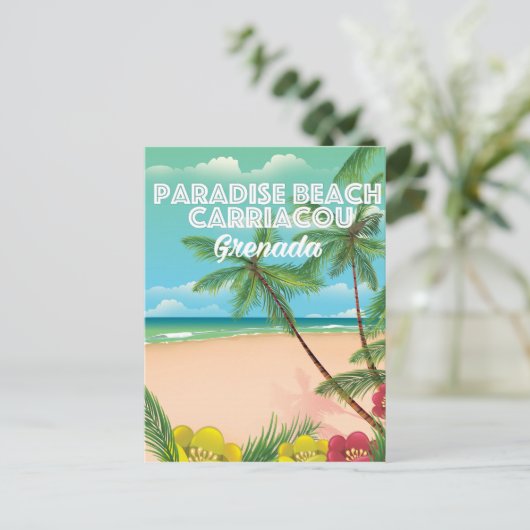 Grenada paradijs carriacou Travel Poster Briefkaart (Staand voorkant)