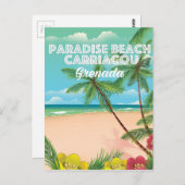 Grenada paradijs carriacou Travel Poster Briefkaart (Voorkant / Achterkant)