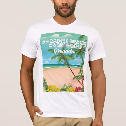Grenada paradijs carriacou Travel Poster T-shirt (Voorkant)
