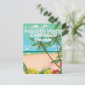 Grenada paradijsstrand carriacou Reisposter Briefkaart (Staand voorkant)