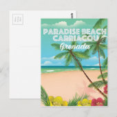 Grenada paradijsstrand carriacou Reisposter Briefkaart (Voorkant / Achterkant)