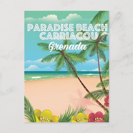 Grenada paradijsstrand carriacou Reisposter Briefkaart (Voorkant)