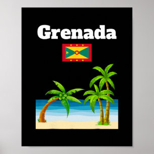 Grenada Reis Souvenir Grenadiaanse Vlag Vakantie Poster