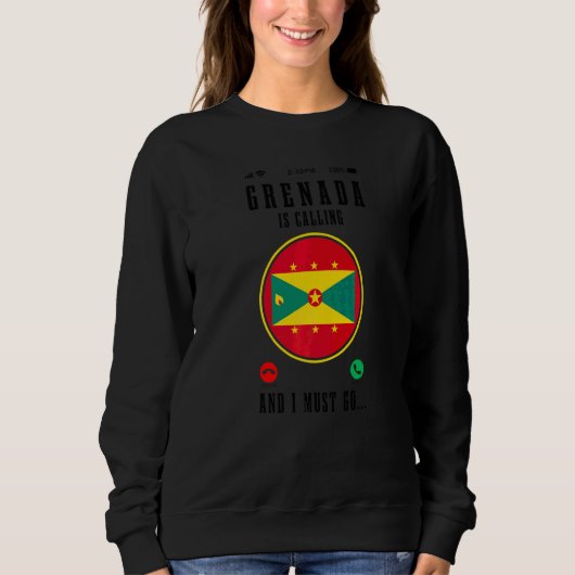 Grenada roept en ik moet gaan Grenadiaanse vlag Trui (Voorkant)