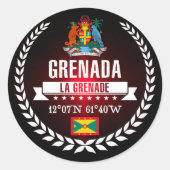 Grenada Ronde Sticker (Voorkant)