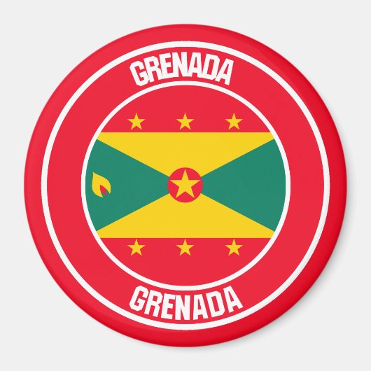 Grenada Round Emblem Magneet (Voorkant)