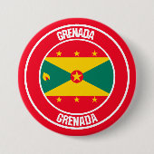 Grenada Round Emblem Ronde Button 7,6 Cm (Voorkant)