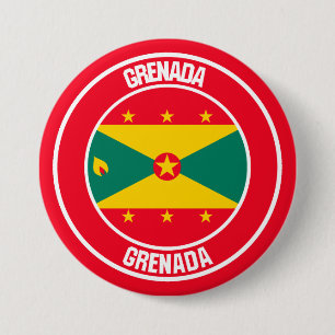 Grenada Round Emblem Ronde Button 7,6 Cm