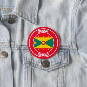 Grenada Round Emblem Ronde Button 7,6 Cm (In situ)