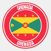 Grenada Round Emblem Ronde Sticker (Voorkant)