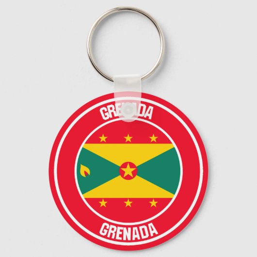 Grenada Round Emblem Sleutelhanger (Voorkant)