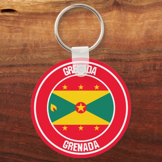 Grenada Round Emblem Sleutelhanger (Voorkant)