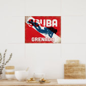 Grenada Scuba Diver - Blue Retro Poster (Keuken)