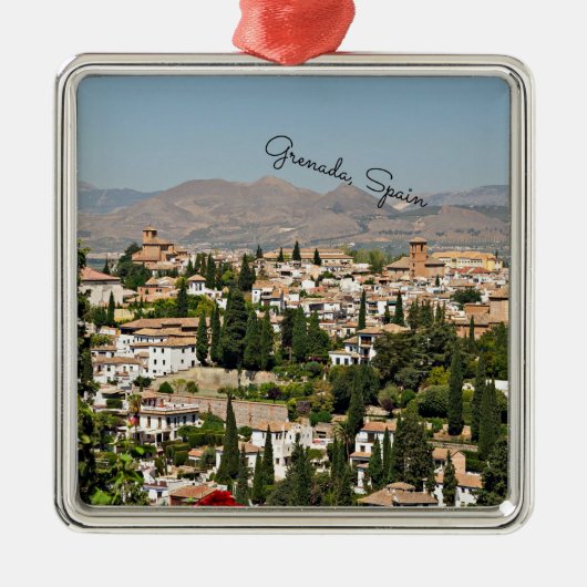 Grenada, Spanje cityscape Metalen Ornament (Voorkant)