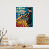 Grenada, Spanje, twee meisjes, oud poster (Keuken)
