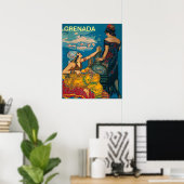 Grenada, Spanje, twee meisjes, vintage reisposter Poster (Thuiskantoor)