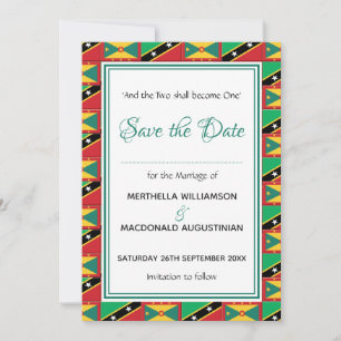 GRENADA ST KITTS Dual Patriottic Custom Scripting Save The Date