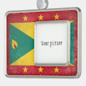 Grenada Verzilverd Omlijst Ornament (Links)