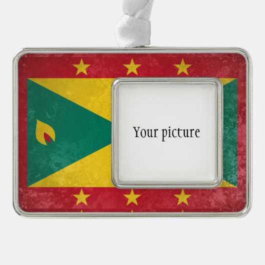 Grenada Verzilverd Omlijst Ornament (Voorkant)