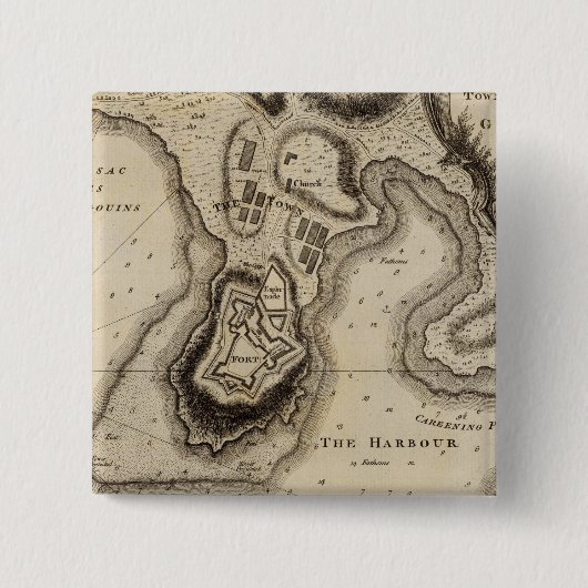 Grenada Vierkante Button 5,1 Cm (Voorkant)