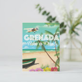 Grenada Vintage Vakantie Reisposter Briefkaart (Staand voorkant)