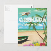 Grenada Vintage Vakantie Reisposter Briefkaart (Voorkant / Achterkant)