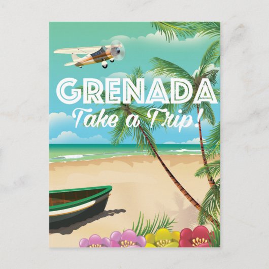Grenada Vintage Vakantie Reisposter Briefkaart (Voorkant)