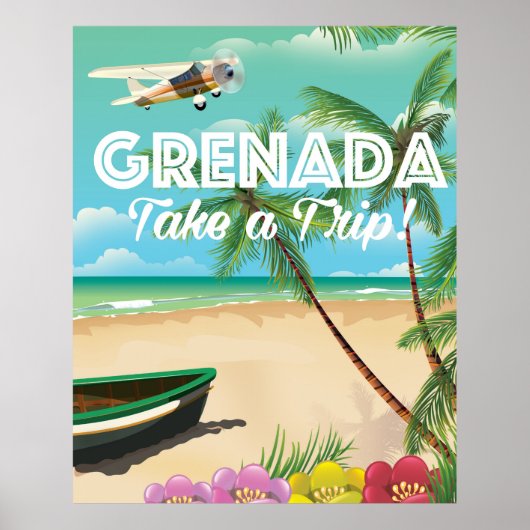 Grenada Vintage Vakantie Reisposter Poster (Voorkant)