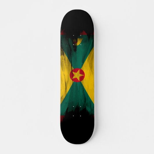 Grenada vlag borstelslag, nationale vlag persoonlijk skateboard (Voorkant)