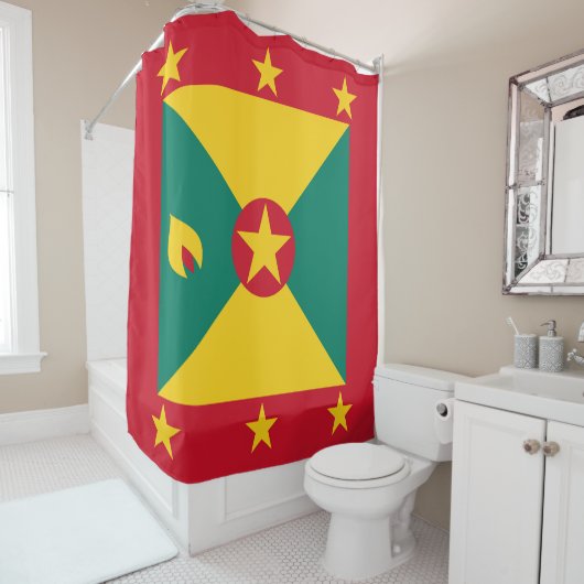Grenada vlag douchegordijn (In situ)