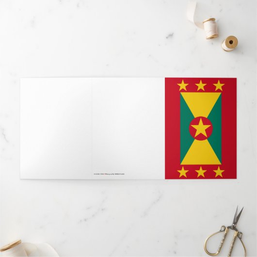 Grenada vlag drieluik kaart (Buitenkant)