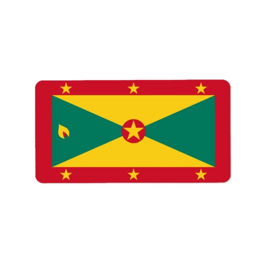 Grenada vlag etiket (Voorkant)
