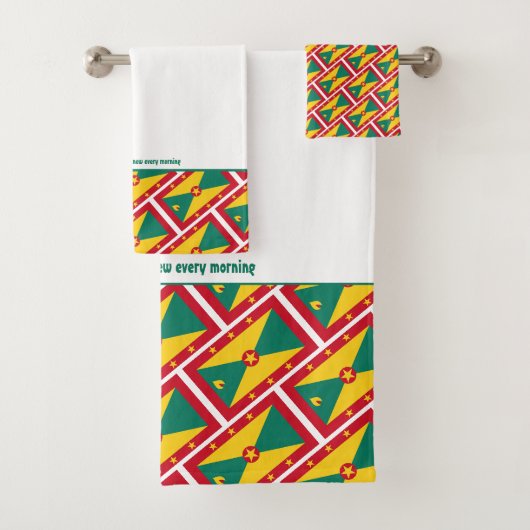 GRENADA VLAG Gepersonaliseerde Schrift WIT Bad Handdoek (Insitu)