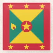 Grenada vlag glazen onderzetter (Voorkant)