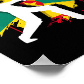 Grenada Vlag Grenadiaanse Cricket Silhouet Poster (Hoek)