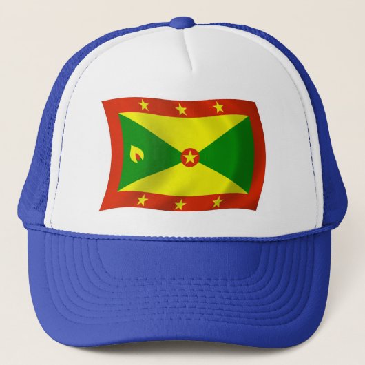 Grenada Vlag Hoed Trucker Pet (Voorkant)