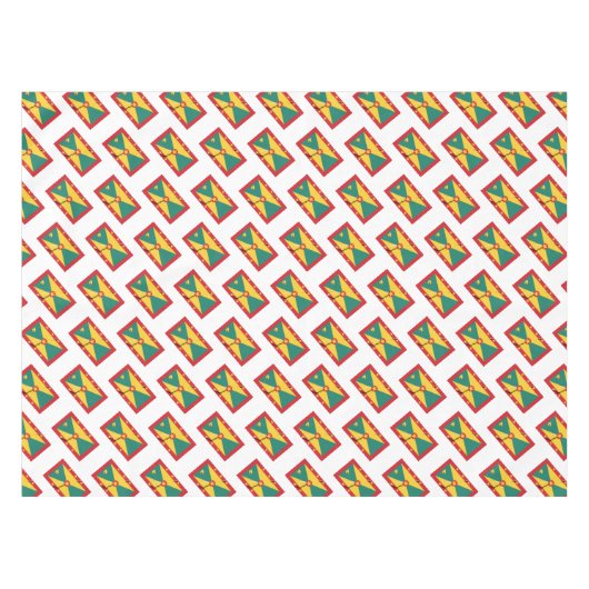 GRENADA VLAG KAART Patriottisch Grenadian Tafelkleed (Voorkant (Horizontaal))