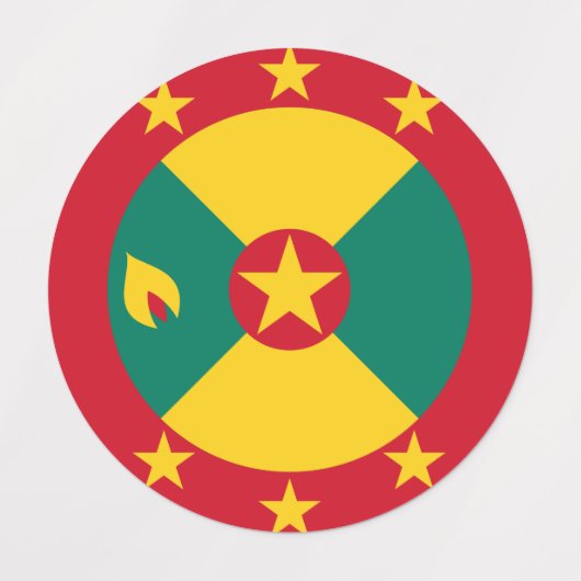 Grenada vlag labels (Design 2)