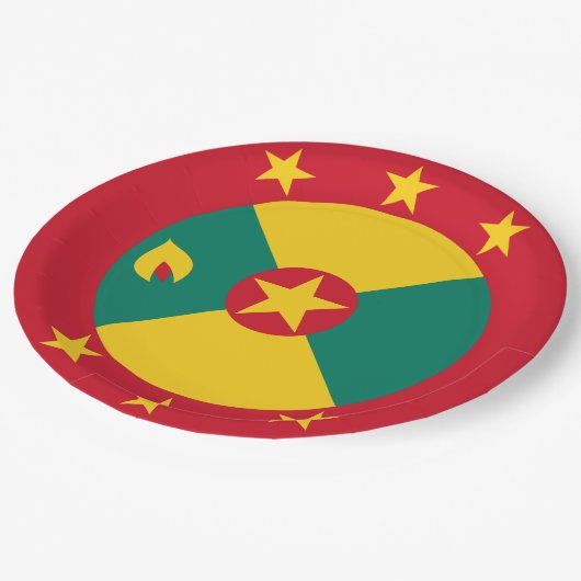Grenada vlag papieren bordje (Gekanteld)