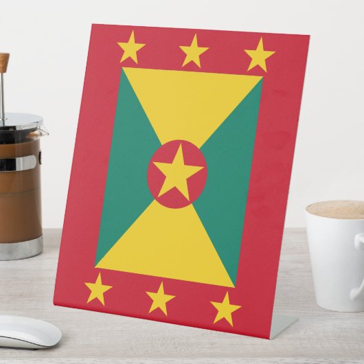 Grenada vlag reclamebord met voetstuk (Insitu)