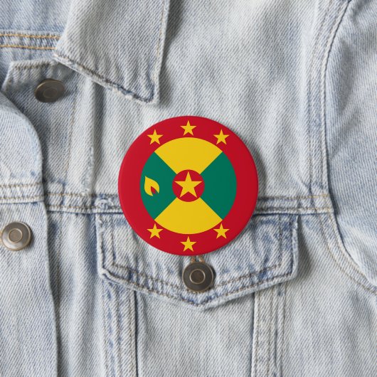 Grenada vlag ronde button 7,6 cm (In situ)