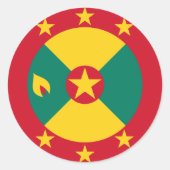 Grenada vlag ronde sticker (Voorkant)