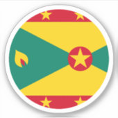 Grenada Vlag Ronde Sticker (Voorkant)