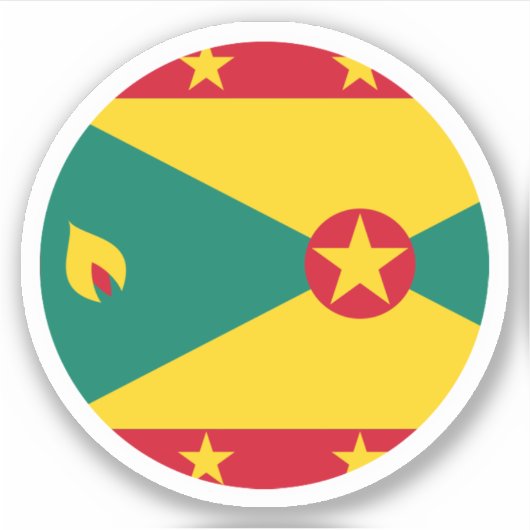 Grenada Vlag Ronde Sticker (Voorkant)