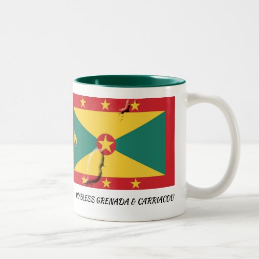 GRENADA VLAG Schrift Gepersonaliseerd Patriottisch Tweekleurige Koffiemok (Rechts)
