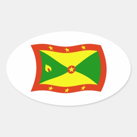 Grenada Vlag Sticker (Voorkant)