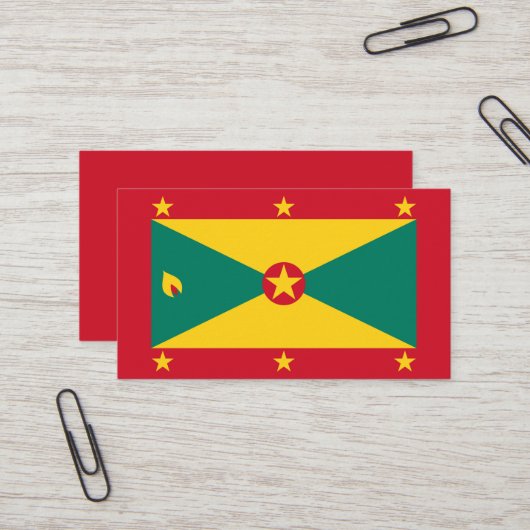 Grenada vlag visitekaartje (Voorkant / Achterkant in situ)